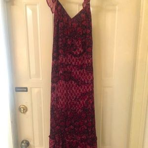 Lucky brand long maroon and black dress
